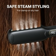 Wavytalk Titanium 1.75 Inch Hair Straightener, Wet to Straight Flat Iron with Dual Voltage Leave Silky & Smooth, Black