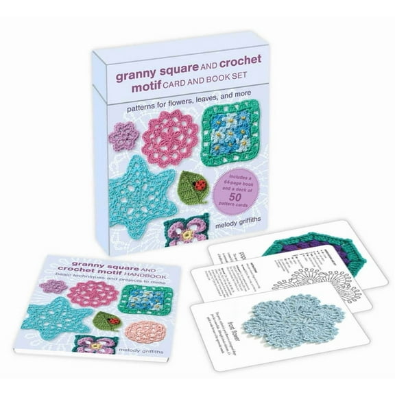 Granny Square and Crochet Motif Card and Book Set: 50 Cards and a 64-Page Book: Patterns for Flowers, Leaves, and More, (Paperback)