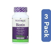 Natrol Biotin Max 10,000 mcg 100 Tablets (Pack Of 3)