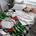 thumbnail image 3 of Christmas Gnome Throw Flannel Blanket 50x80In Red Xmas Dwarfs Pine Trees Black White Plaid Super Soft Cozy Bed Blanket, Lightweight Plush Fuzzy Bed Throw for Bedroom Sofa Couch Living Room, 3 of 4