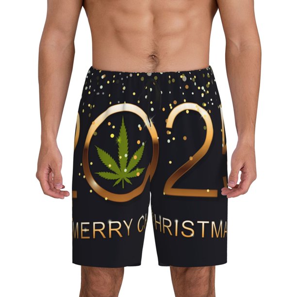 Fotbe 2025 And Merry Christmas Pantalones Cortos de Pijama para Hombre, Ropa de Dormir, Pantalones de Pijama Cortos para Hombre-3X-Large