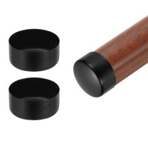 Uxcell 2 Pack Handrail End Caps, 50mm(1.97") Stainless Steel Round Handrail End Cover Hand Railing Fittings Protector for Wooden Staircase Handrails Guardrail Furniture, Black