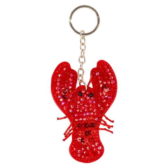 No Boundaries Women's Beach Icons Bag Charm, Red Rhinestone Lobster