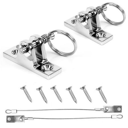 KNOX 90 Degree Bimini Top Deck Hinge Mount with Quick Release Pins Stainless Steel Hinge Rail Mount Kit Universal Bimini Top Hardware Fitting Flat Deck Mount for Bimini Top Boat 2-Pack