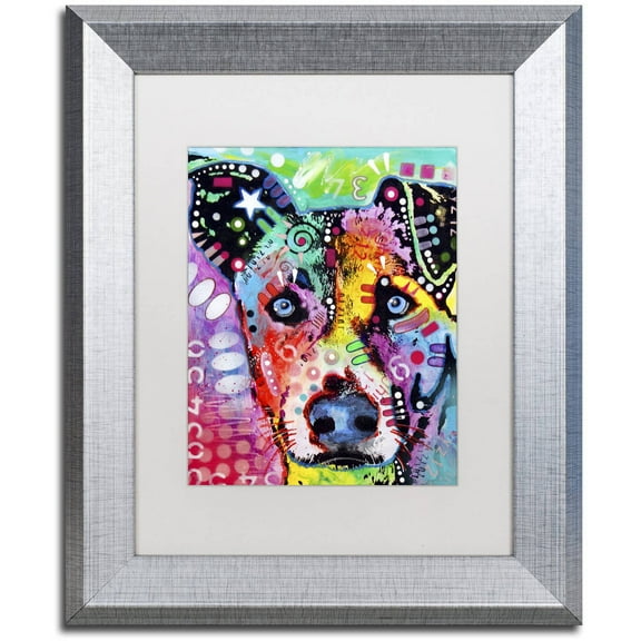 Trademark Fine Art "Flipped" Canvas Art by Dean Russo, White Matte, Silver Frame