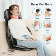 Comfier Back Massager with Heat Shiatsu Massage Chair Pad Air Compression Seat Cushion, Black