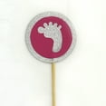 thumbnail image 3 of Darling Souvenir, Glitter Baby Foot Baby Shower Cupcake Toppers, Dessert Decorations - Pack Of 20, 3 of 3