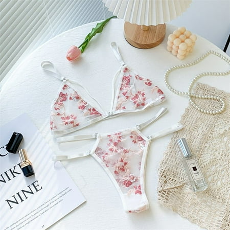 Bridal Lingerie Set White Pink
