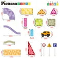 thumbnail image 4 of PicassoTiles Mini Magnetic Race Track Tiles for Kids – 60PCS STEM Construction Building Blocks Toy Set with Racing Car, Travel Size, 4 of 9