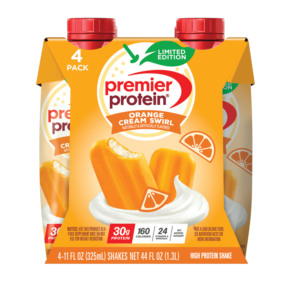 Premier Protein Shake, Orange Cream Swirl, 30g Protein, 11 fl oz, 4 Ct