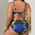 thumbnail image 5 of WRKEKC Plus Size Bikini Sets for Women Print Halter Top Side Tie Bottoms 2 Piece Swimsuit with Removable Cups Summer Beach, 5 of 8