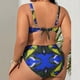 thumbnail image 5 of Trajes de baño Amzcrzy Tankini para mujer trajes de baño de moda para mujer traje de baño de talla grande traje de baño estampado con tirantes laterales traje de baño dividido traje de baño azul XL, 5 of 8