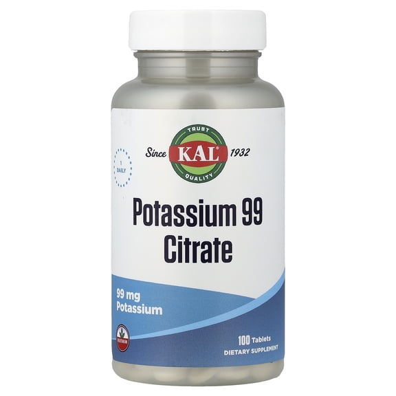 KAL Potassium 99 Citrate, 99 mg, 100 Tablets