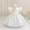 White, variant on SERTG Little Girls' Party Dress Sheer Paneled Skirt with Back Zipper Short Sleeve Round Neck Princesse Outfit for 6 Months-4 Years(White,12 Months)