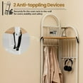thumbnail image 6 of CZMJY Corner Hall Tree, 71 Inch Tall Entryway Coat Rack with Shoe Bench & 4 Storage Shelves, 6 Movable Hooks, Freestanding Metal Corner Clothes Rack for Bedroom Hallway Living Room Natural & White, 6 of 10