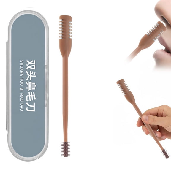 1Pc Nasal Hair Trimmer, 2-in-1 Upgrade Double Sided Nose Knife, Portable 360° Rotating Manual Nasal Hair Scissors, Nostril Hair Remover Tool, Manual Hair Remover for Home Travel Essential