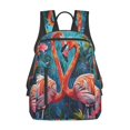 thumbnail image 1 of Balery Romantic Flamingo Pair Mochila ligera para hombre y mujer: duradera e impermeable, ideal para la escuela, el trabajo, viajes y uso diario., 1 of 7