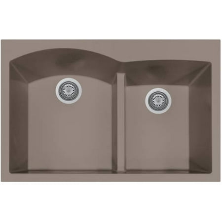 Houzer P 175 Quartztone Series Top Mount Double Bowl Granite