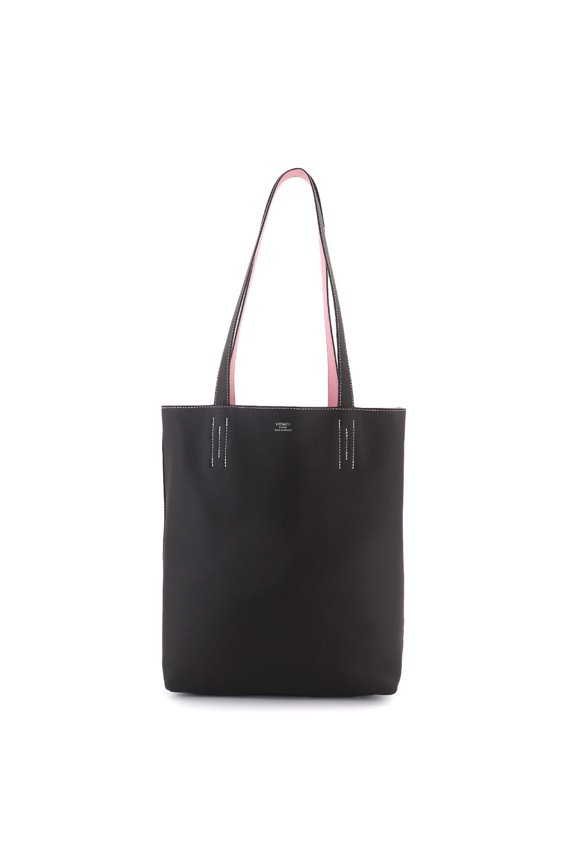 Pre-Owned Hermes Neo Double Sens 35 Reversible Tote Handbag, Swift Leather, Ebene Rose Sakura,...