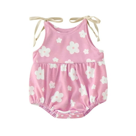 

Toddler Girls Sleeveless Floral Printed Romper Bodysuit Clothes Newborn Infant Child Clothing Streetwear Kids Dailywear Outwear