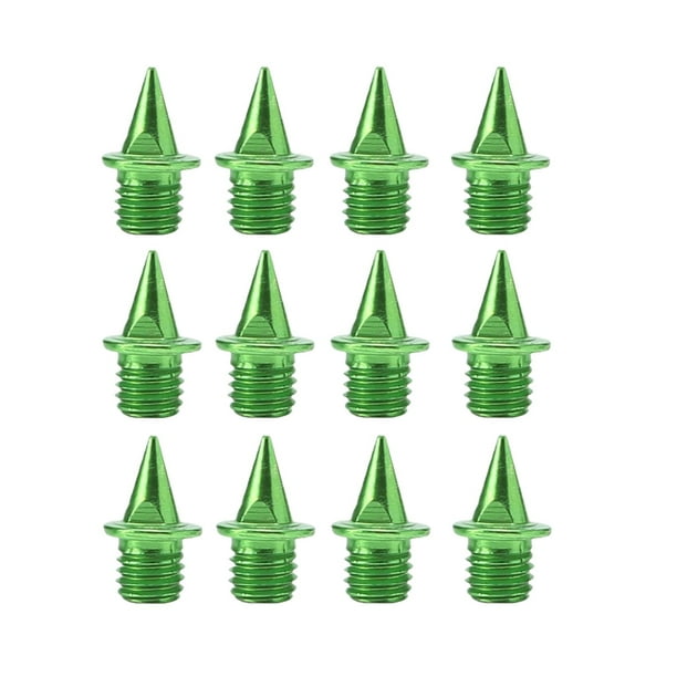 12 clavos para zapatillas de atletismo, antideslizantes y puntiagudos, para campo a través Verde