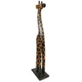 thumbnail image 4 of Albesia Native Wood Tall Hand-crafted Giraffe Statues Striking Designs and Sizes. Nature's Graceful Beauty Engulfs Safari Home Décor All Occassions., 4 of 4
