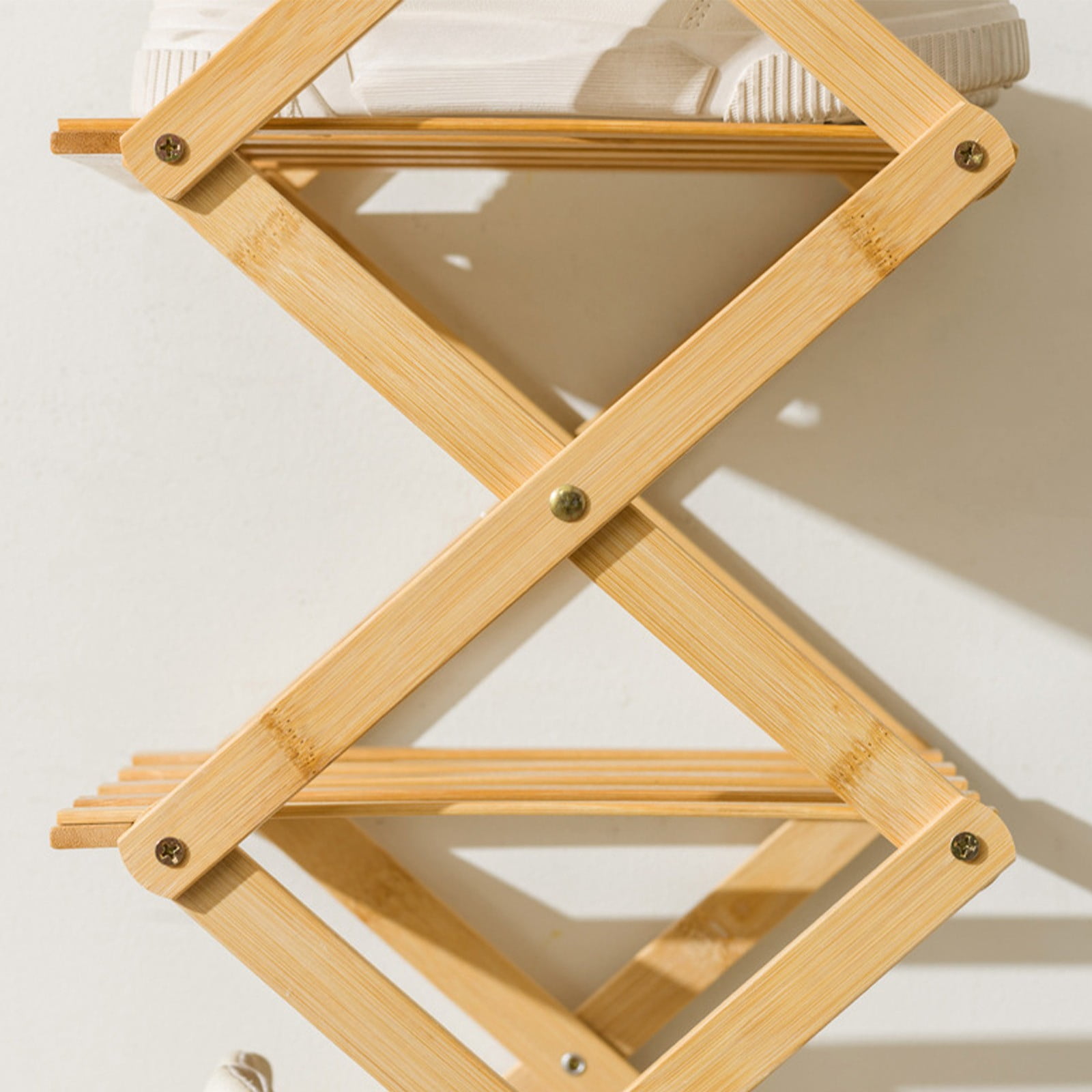 FAMTKT Foldable Shoe Rack for Entryway Multi Tier Shoe Organizer Shelf No Assembly Space Saving Shoe Storage Cabinet for Home