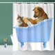 thumbnail image 2 of Fabric Shower Curtain Lined Cat & Dog Shower Curtain With 12 Hooks, Machine Shower Curtain Waterproof Bathroom Shower Curtain (72" X 72"), 2 of 5