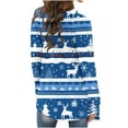 thumbnail image 5 of Womens Cardigans Plus Size Christmas Printed Long Sleeved Cardigan Jacket Cardigans Blue XL, 5 of 5