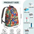 thumbnail image 5 of Colorful Butterfly Pattern Cute School Backpack Bag with Padded Back and Adjustable Shoulder Straps 16.9 X 12.6 X 5.9 Inches, 5 of 5
