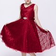 thumbnail image 5 of xfsWaSs Girl Dresses Elegant Big Children's Sleeveless Lace Princess Tulle Dresses Formal Birthday Party Dress Kids Holiday Party Gown 2-3 Years, 5 of 7
