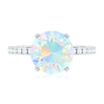 thumbnail image 4 of Rosec Jewels Round Shape Ethiopian Opal Solitaire Ring with Diamond for Women (8 mm), 18K White Gold, US 12.00, 4 of 9