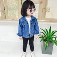 thumbnail image 6 of SonxaHe Big Girl Denim Jacket Fashion Long Sleeve Button Outerwear Kids Stylish Fall Classic Denim Jackets Blue,Sized 7-8, 6 of 8