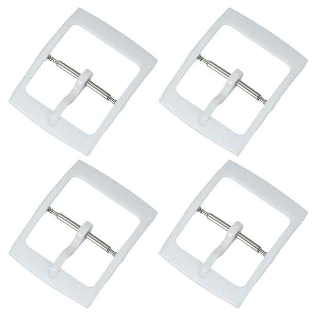 Uxcell 4 Pcs Cierre de Reemplazo para Banda de Reloj, Cierre de Correa de Reloj de Plástico de 16 mm para Bandas de Reloj de Cuero Silicona Nylon Lona, Blanco