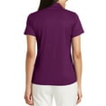 thumbnail image 2 of Mafoose Women's Performance Fine Jacquard Polo T-Shirt Violet Purple 3X-Large, 2 of 5