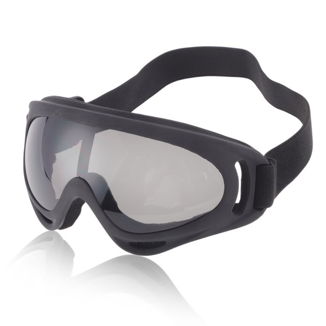 Gafas de montar para motocicleta Unique Bargains 1 Pc PC TPU gafas de sol para deportes al aire libre para motocross, bicicleta de tierra, ATV, lente gris, marco negro
