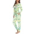 thumbnail image 2 of Renewold Casual Pajamas for Women Size 5XL Lightweight O-Neck Nightwear 2pcs Comfortable Easter Egg Pajama Top Pants Bottom Matching Set Flower Rabbit Sleepwear, 2 of 4