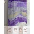 thumbnail image 6 of Abstract Purple Sheer Curtains 54 Inch Long 2 Panels, Gradient Beach Ocean Wave Oil Painting Light Filtering Rod Pocket Curtains, Sheer Voile Drapes for Living Room Bedroom, 52"x54", 6 of 8