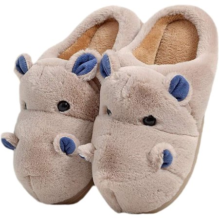 

PIKADINGNIS Women s Slippers Hippo Slippers Cartoon Slippers Animal Slippers Winter Slippers Warm Slippers Cute Slippers Furry Slippers Home Slippers .