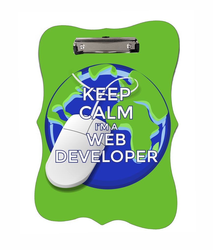 Keep Calm I'm a  Developer Benelux Shaped 2Sided Hardboard Clipboard Dry Erase Surface
