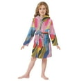 thumbnail image 6 of FORMRS Niños Bathrobe Unisex Hooded Robe Soft Plush Pajamas Sleepwear, Size 2-3T, Stripes Pattern, 6 of 7