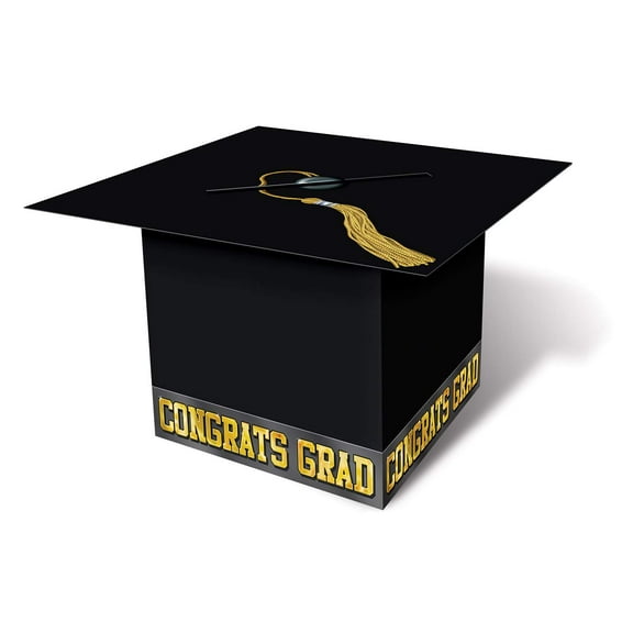Grad Cap Card Box (black) Party Accessory (1 count) (1/Pkg)