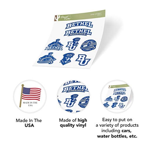 Type 2 Sheet Bethel University NCAA Sticker Vinyl Decal Laptop Water Bottle Car Scrapbook