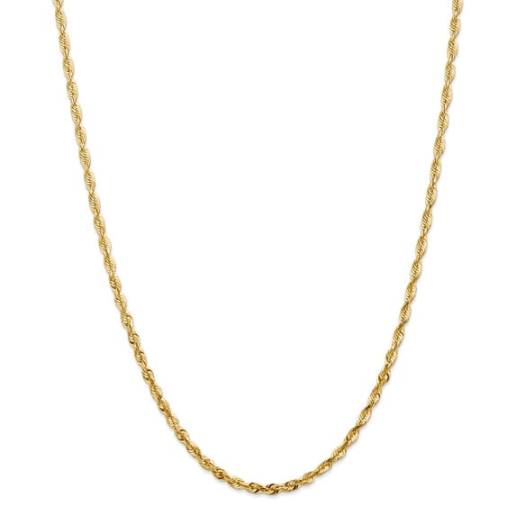 14k 4mm D/C Extra-Light Rope Chain in 14k Yellow Gold