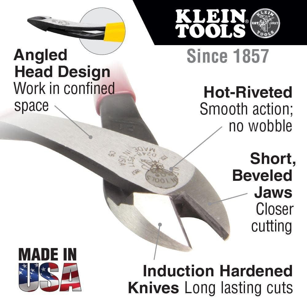Klein Tools D248-8 Diagonal Cutting Pliers High Leverage