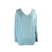 Jm Collection Angel Blue V-Neck Button-Sleeve Sweater XL