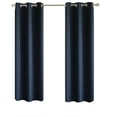 thumbnail image 6 of Mainstays Olan Navy Blackout Curtain Panel Pair, 2-Pack, Grommet Top, Textured Solid, 37" x 63", Room Darkening Drapes for Bedroom, 6 of 8