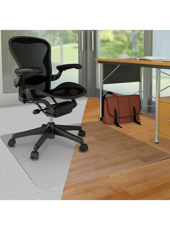 Deflecto DouMat Mat Carpet/Hard Floor 45"x53" Lip Clear CM23232DUO