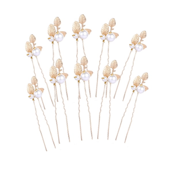 10 horquillas para el pelo de boda, con perlas de novia en forma de U, accesorios para el pelo de boda para novias, damas de honor, mujeres