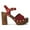 Red, variant on YDN Women Open Square Toe Nail Studded Sandals Platform Block Chunky High Heels Summer Dressy Date Shoes Size 7 Black